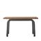 55" Black Metal Layered Arch Living Room Console Table with Brown Tabletop